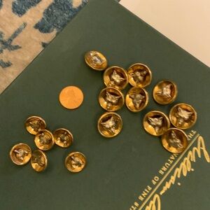 Faux Gold and Silver tone Decorative fox Buttons set of 16